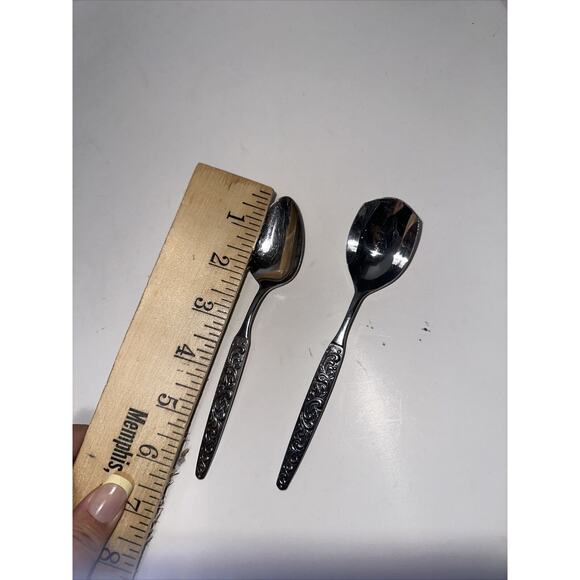 2 Pc Spoons United Silver US158 US 158 Stainless Flatware Vintage See Pictures - Picture 6 of 6